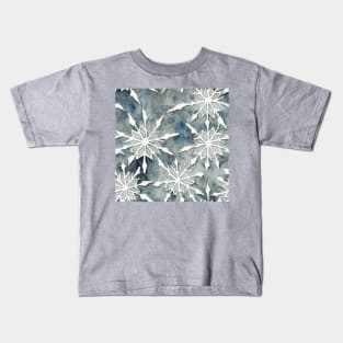 Watercolor Christmas Winter Snowflakes Kids T-Shirt